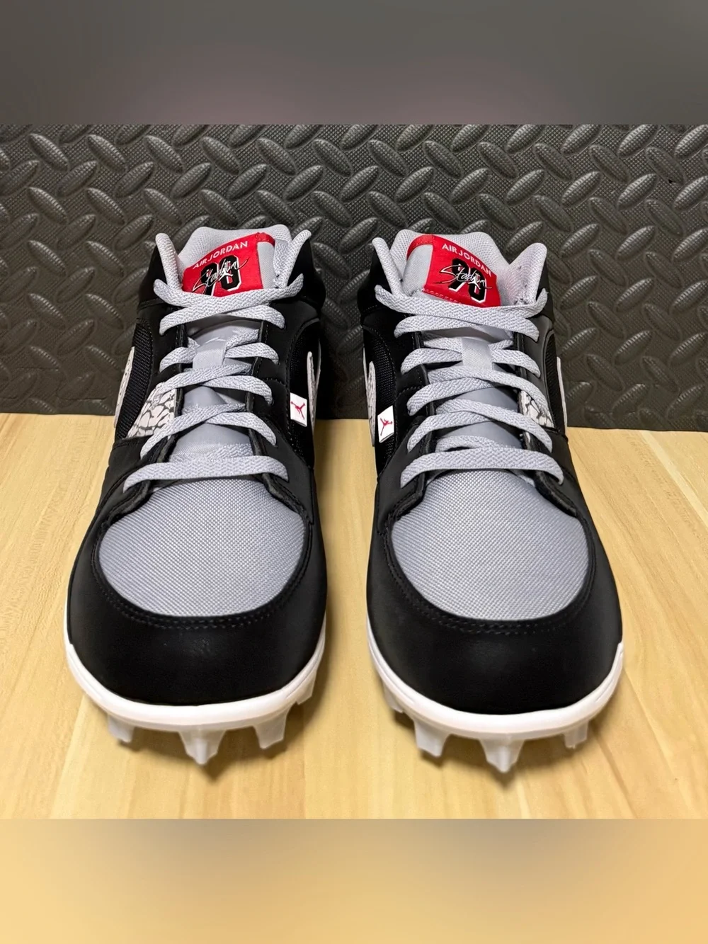 Air Jordan Stadium 90 Low TD Black Cement Football Cleats HQ0210-060 Mens Sz 13